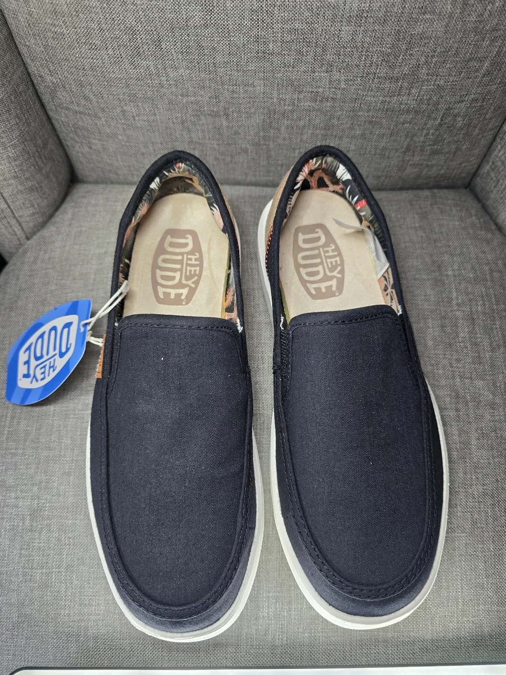 HEYDUDE Sunapee W Craft Navy Multi Slip-On Shoes Women’s 6 / Youth 5 NIB